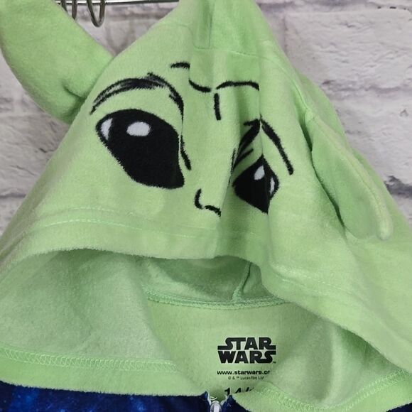 Star Wars Baby Yoda Kids 14/16 Microfleece One Piece Union Suit Pajamas Winter - Picture 7 of 11
